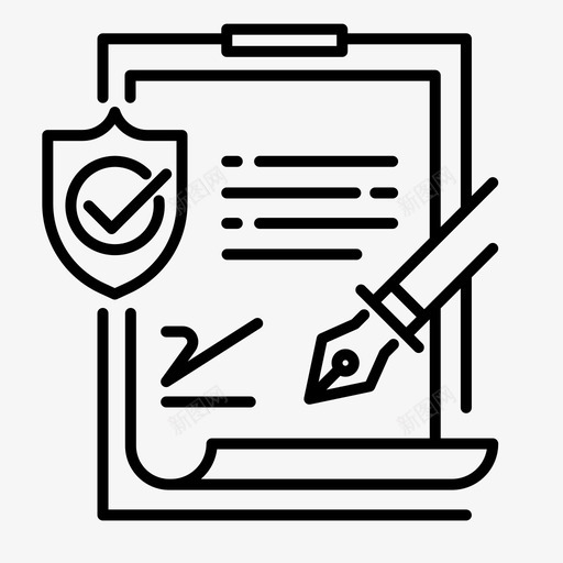 保险单申请合同图标svg_新图网 https://ixintu.com 保险 保险单 合同 情况 意外 施工 申请