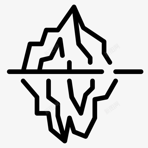 冰山生态环境4线性图标svg_新图网 https://ixintu.com 冰山 生态环境 线性