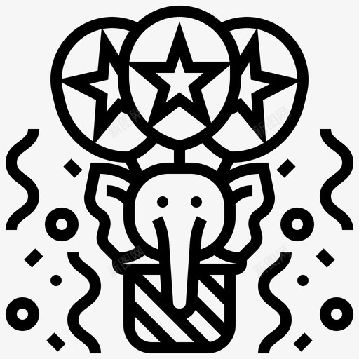 马戏团马戏团元素3线性图标svg_新图网 https://ixintu.com 元素 线性 马戏团