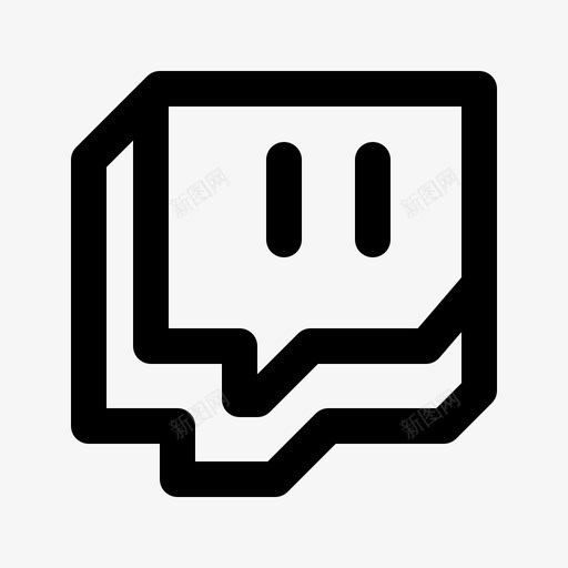Twitch社交媒体概要线性图标svg_新图网 https://ixintu.com Twitch 媒体 概要 社交 线性