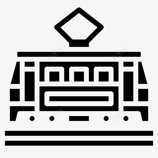 有轨电车公共服务4实心图标svg_新图网 https://ixintu.com 公共服务 实心 有轨 电车