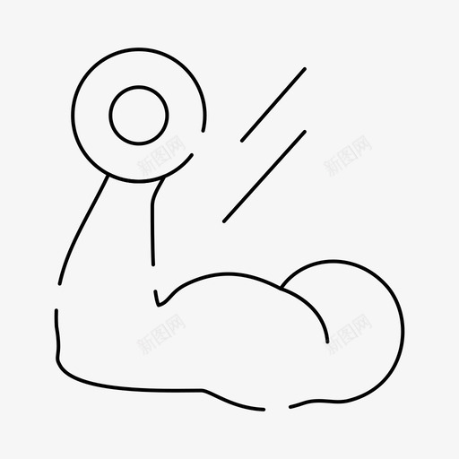 二头肌健美生长图标svg_新图网 https://ixintu.com 二头肌 体育器材 健美 健身 康体 生长 肌肉 虚线