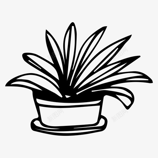 植物室内植物盆栽植物图标svg_新图网 https://ixintu.com 室内 植物 盆栽 素描