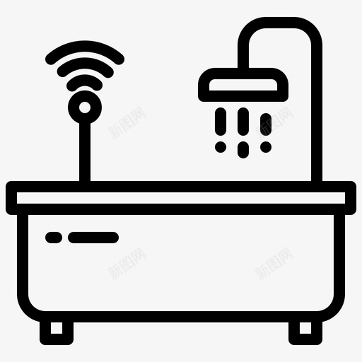 浴缸智能生活线性图标svg_新图网 https://ixintu.com 智能 浴缸 线性 能生活