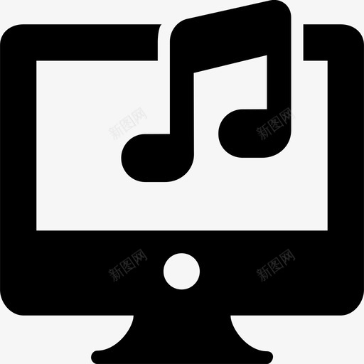 音乐电脑功能显示器图标svg_新图网 https://ixintu.com 功能 多媒体 文件 显示器 电脑 音乐 音频