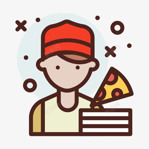 送货员男士职业3线条颜色图标svg_新图网 https://ixintu.com 男士 线条 职业 货员 送货 颜色