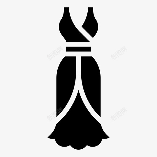 连衣裙漂亮衣服图标svg_新图网 https://ixintu.com 女士 时尚 法兰西 漂亮 符号 衣服 连衣裙
