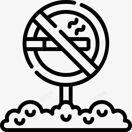 禁止吸烟城市公园29号直线型图标svg_新图网 https://ixintu.com 29号 公园 吸烟 城市 直线 禁止 线型