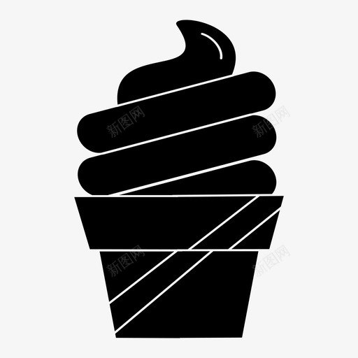 冰激凌蛋卷雪糕筒图标svg_新图网 https://ixintu.com 冰激凌 蛋卷 雪糕