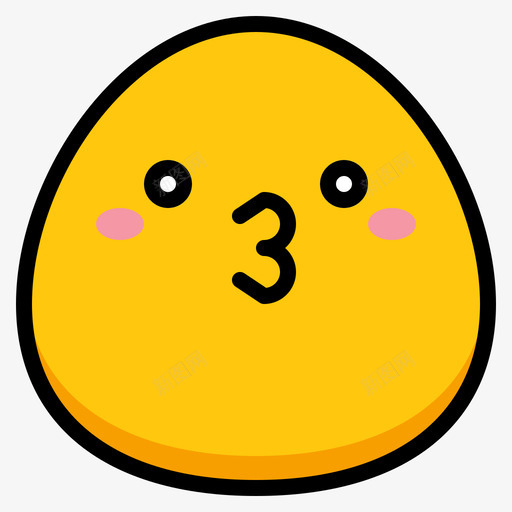 吻表情图41线性颜色图标svg_新图网 https://ixintu.com 线性 表情 颜色