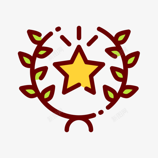 月桂历史41直线颜色图标svg_新图网 https://ixintu.com 历史 月桂 直线 颜色