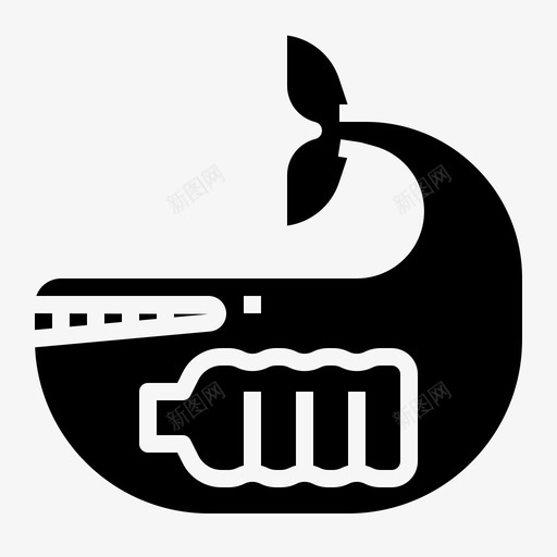 鲸鱼塑料污染填充图标svg_新图网 https://ixintu.com 塑料 填充 污染 鲸鱼