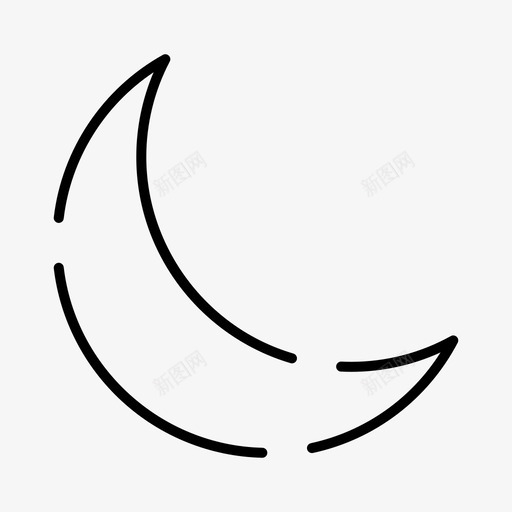 月亮自然夜晚图标svg_新图网 https://ixintu.com ui 元素 基本 夜晚 月亮 睡眠 自然 虚线 规则