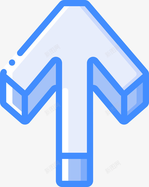 上箭头3d箭头2蓝色图标svg_新图网 https://ixintu.com 3d 箭头 蓝色
