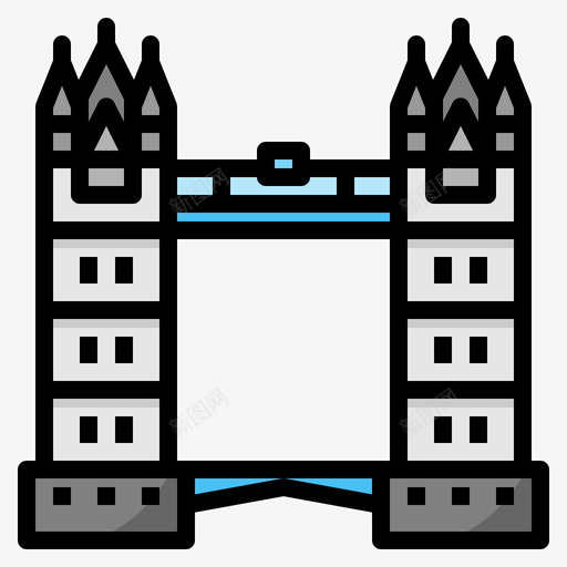 伦敦桥landmark26线性颜色图标svg_新图网 https://ixintu.com landmark 伦敦 线性 颜色