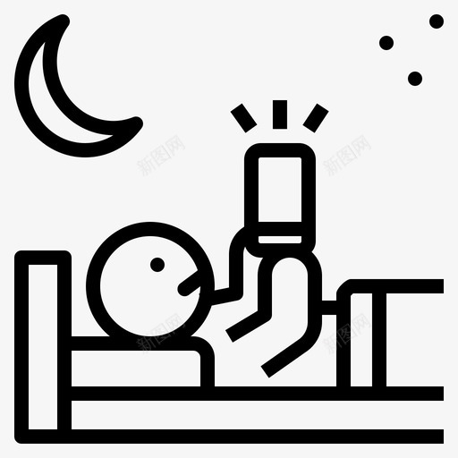 智能手机聊天失眠图标svg_新图网 https://ixintu.com 不眠之夜 失眠 手机 智能 科技 聊天