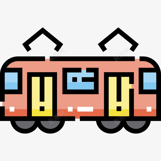 有轨电车车辆运输5线颜色图标svg_新图网 https://ixintu.com 有轨 电车 车辆 运输 颜色