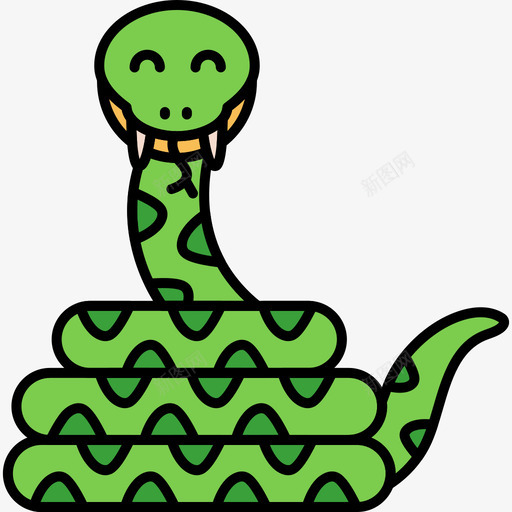 蛇动物27线形颜色图标svg_新图网 https://ixintu.com 动物 线形 颜色