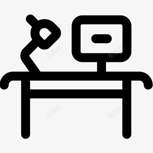 书桌家装53直线型图标svg_新图网 https://ixintu.com 书桌 家装 直线 线型