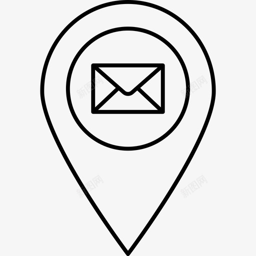 地图位置邮件图标svg_新图网 https://ixintu.com 位置 商业 图标 在线 地图 密码 线图 邮件 金融