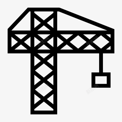 起重机施工工地图标svg_新图网 https://ixintu.com 工人 工作 工地 施工 起重机
