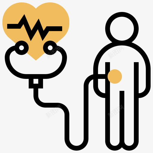 诊断健康检查7黄影图标svg_新图网 https://ixintu.com 健康 检查 诊断 黄影