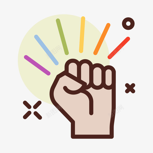 授权抗议6线性颜色图标svg_新图网 https://ixintu.com 抗议 授权 线性 颜色