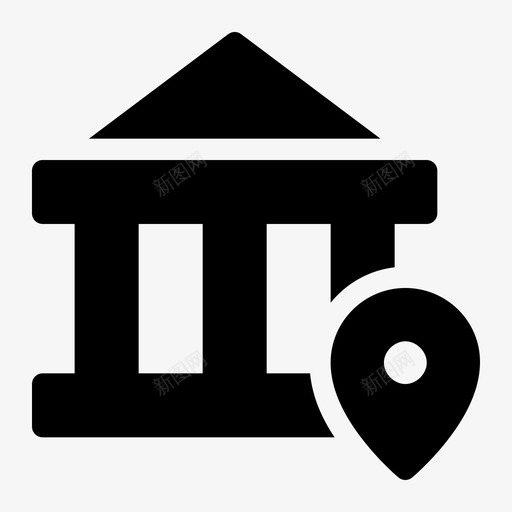 银行建筑物位置图标svg_新图网 https://ixintu.com 位置 地图 建筑物 银行