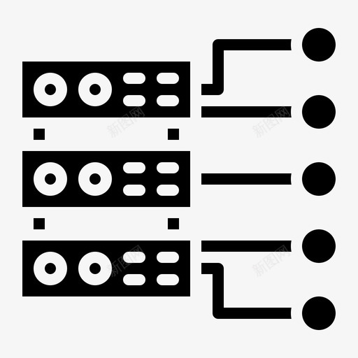 网络网络和数据库填充图标svg_新图网 https://ixintu.com 填充 数据库 网络