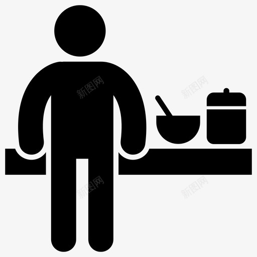 食物准备厨师食物切割图标svg_新图网 https://ixintu.com 准备 切割 厨师 厨房 形图 象形 载体 食物