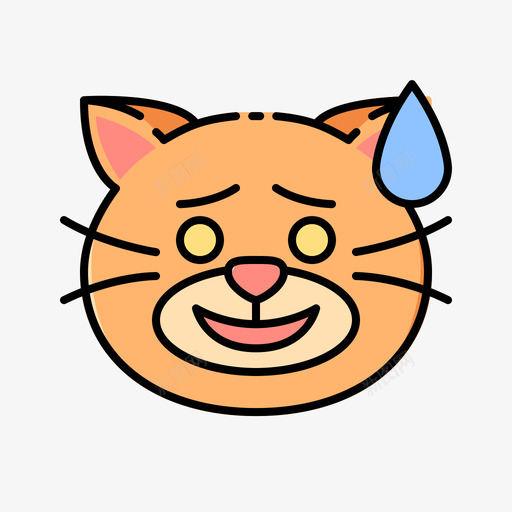 猫猫表情1线性颜色图标svg_新图网 https://ixintu.com 线性 表情 颜色
