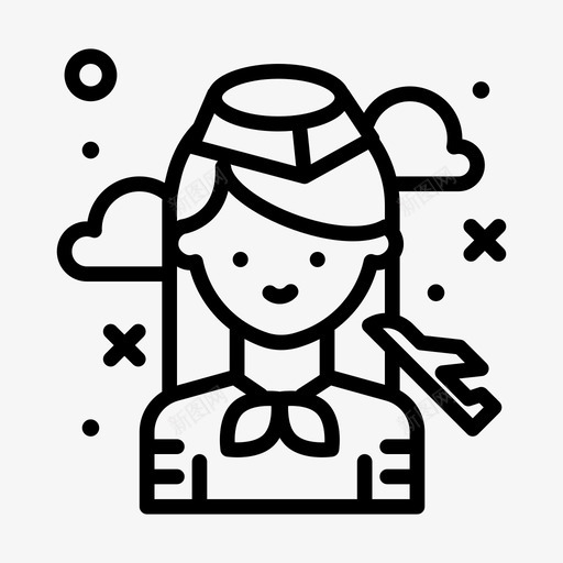 空姐女性职业1直系图标svg_新图网 https://ixintu.com 女性 直系 空姐 职业