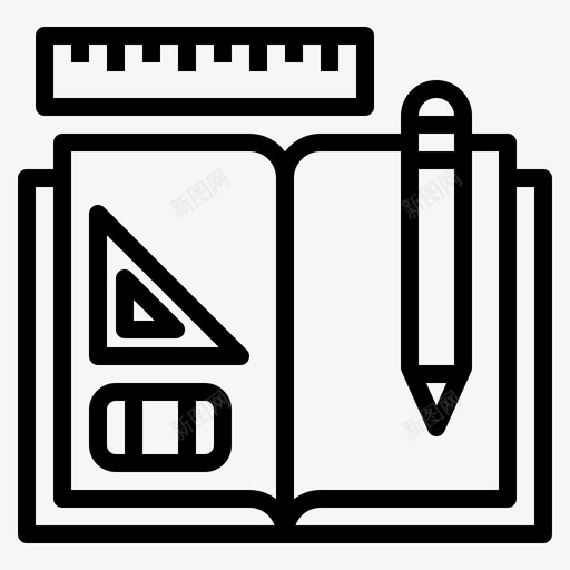 开本第6册直线图标svg_新图网 https://ixintu.com 6册 开本 直线
