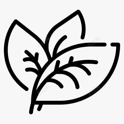 叶生态环境4线状图标svg_新图网 https://ixintu.com 生态环境 线状
