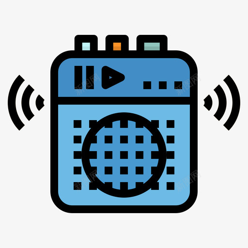 音箱小工具40线性颜色图标svg_新图网 https://ixintu.com 小工 工具 线性 音箱 颜色