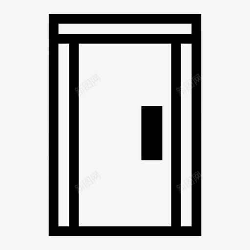 门入口前门图标svg_新图网 https://ixintu.com 入口 内门 前门 房间 金属 门房