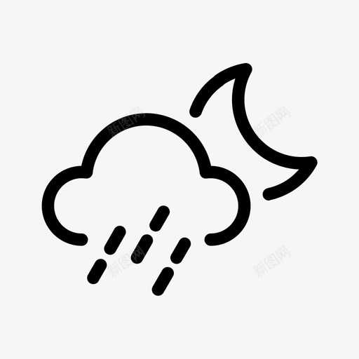 雨云风暴图标svg_新图网 https://ixintu.com 天气 雨云 雷声 风暴
