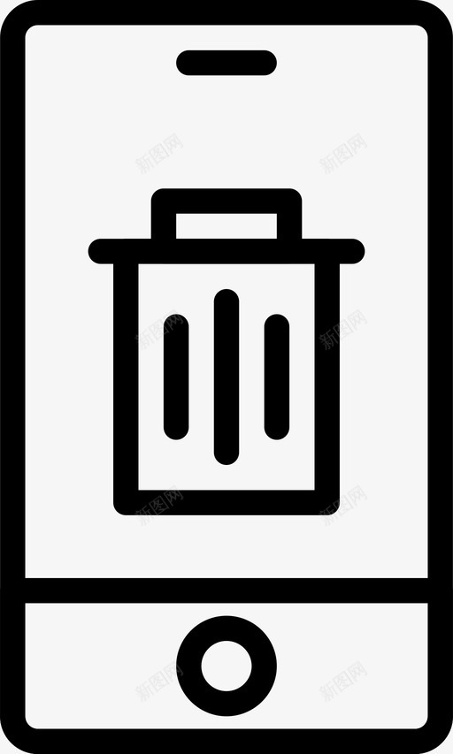 垃圾桶uimobile2线性图标svg_新图网 https://ixintu.com mobile ui 垃圾桶 线性