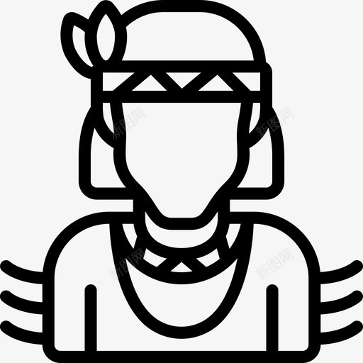 印第安人刻板印象3直系图标svg_新图网 https://ixintu.com 刻板 印第安人 印象 直系