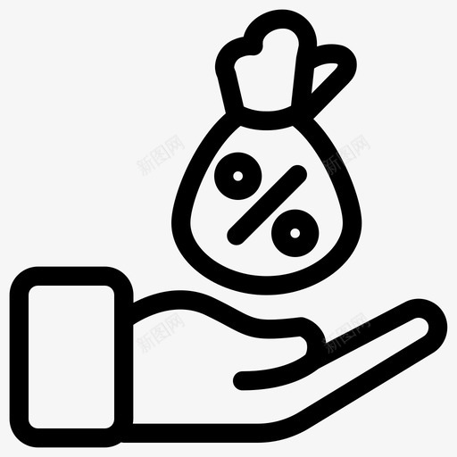 折扣钱袋百分比图标svg_新图网 https://ixintu.com 促销 折扣 百分比 解雇 钱袋 销售