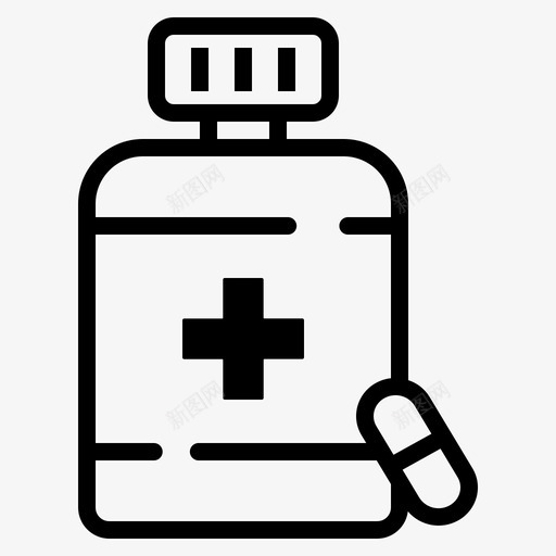 药房瓶子胶囊图标svg_新图网 https://ixintu.com 瓶子 胶囊 药丸 药房 药物