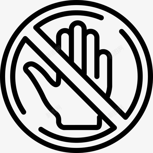请勿触摸警告标志4直线图标svg_新图网 https://ixintu.com 标志 直线 触摸 警告 请勿