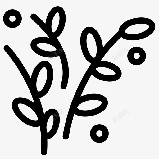 叶枝自然图标svg_新图网 https://ixintu.com 叶枝 季节性 春天 植物 线条 自然