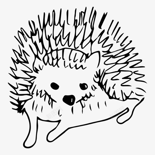 刺猬动物自然图标svg_新图网 https://ixintu.com 刺猬 动物 素描 自然