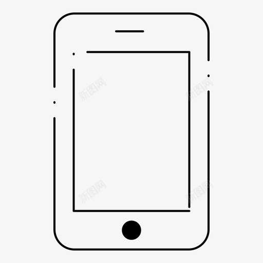 手机通话智能手机图标svg_新图网 https://ixintu.com 元素 基本 手机 智能 用户界面 虚线 通话