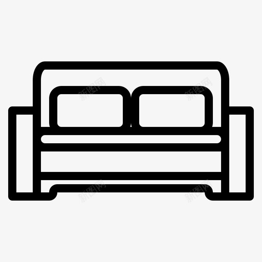 沙发家居装饰47直线型图标svg_新图网 https://ixintu.com 家居装饰 沙发 直线 线型