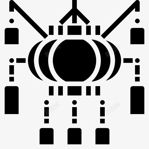 灯笼装饰灯图标svg_新图网 https://ixintu.com 中国 传统 固体 灯笼 装饰 风格