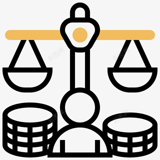 平衡企业管理74黄影图标svg_新图网 https://ixintu.com 企业管理 平衡 黄影