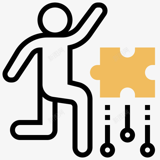 问题解决商业策略24黄影图标svg_新图网 https://ixintu.com 商业 策略 解决 问题 黄影