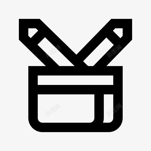 铅笔盒学校80直线型图标svg_新图网 https://ixintu.com 学校 直线 线型 铅笔盒
